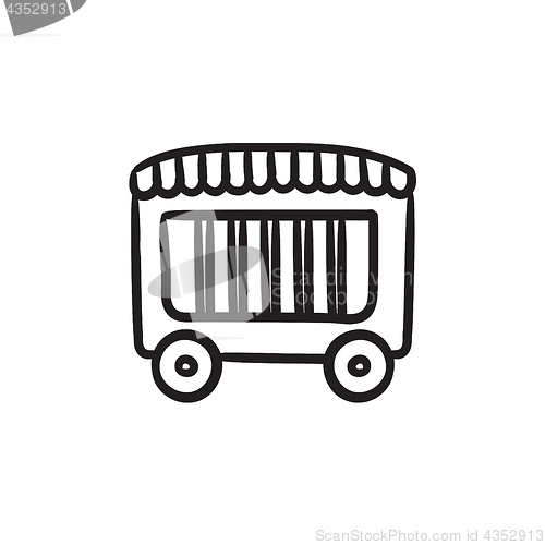 Image of Circus wagon sketch icon.