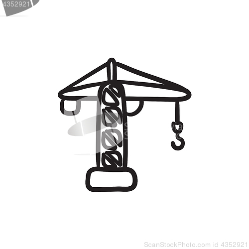 Image of Construction crane sketch icon.