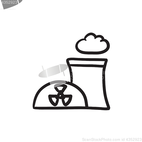 Image of Nuclear power plant sketch icon.