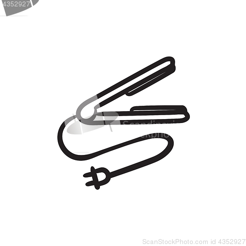 Image of Hair straightener sketch icon.