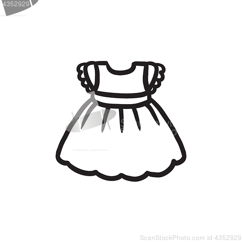 Image of Baby dress sketch icon.