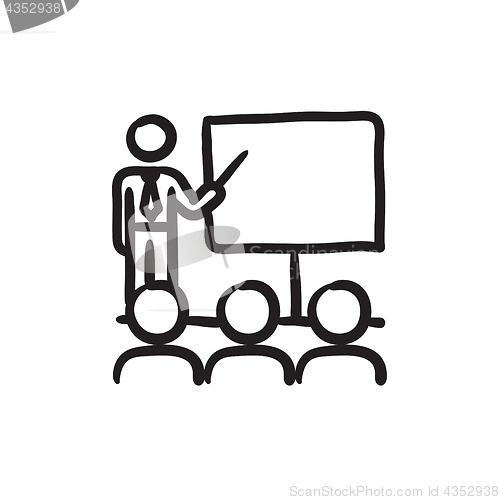 Image of Business presentation sketch icon.