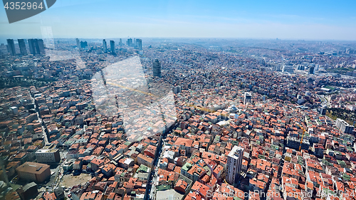 Image of Istanbul, Turkey - 3 April, 2017: Arial view Levent Business District.