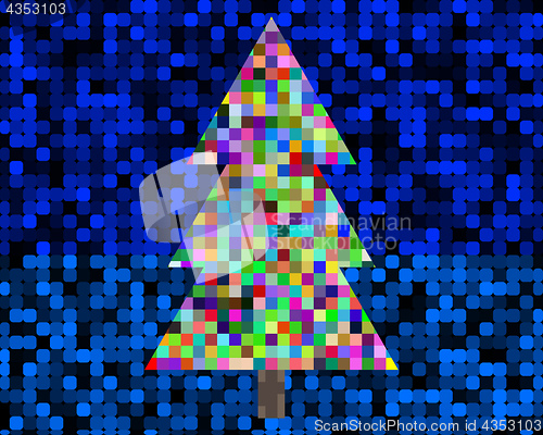 Image of pixel Christmas tree