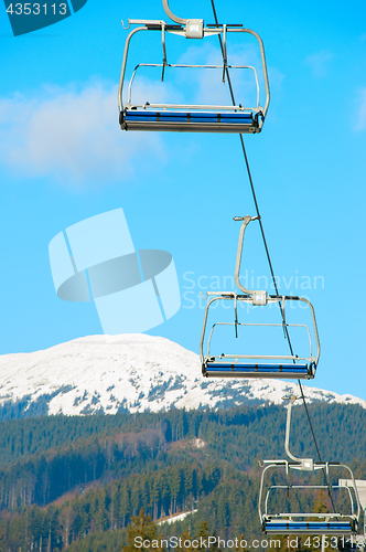 Image of Cable cars at ski resort