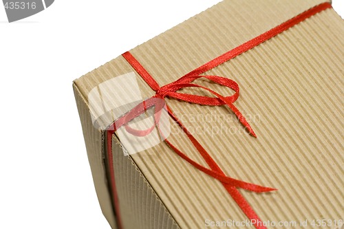 Image of box with red ribbon