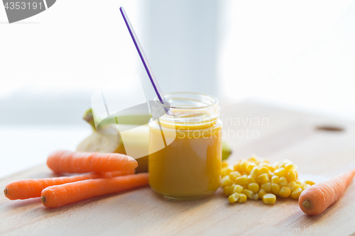 Image of puree or baby food with fruits and vegetables