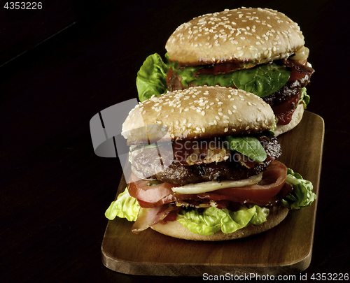 Image of Two Tasty Hamburgers