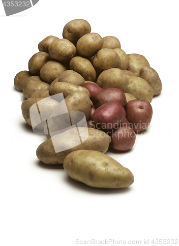 Image of Pile of Potatoes Isolated on White