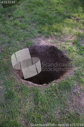 Image of Deep dirt hole in ground