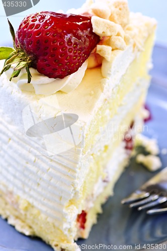 Image of Slice of strawberry meringue cake
