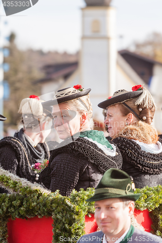 Image of Hundham, Germany, Bavaria 04.11.2017: Leonhardi ride in the Bavarian Hundham