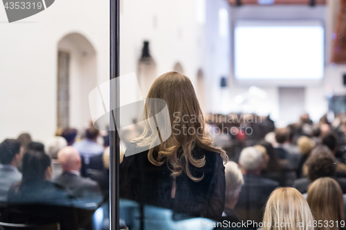 Image of Audience in the lecture hall at business meeting.