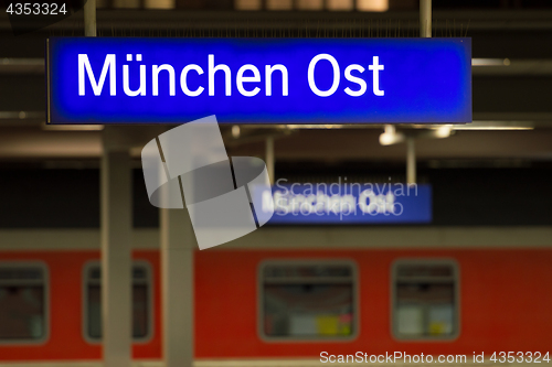Image of Luminous sign on Munich eastern railway station