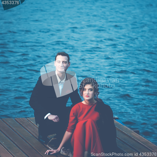 Image of Blue Toned Portrait Of A Couple