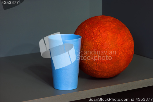 Image of Abstract Composition With Orange Sphere