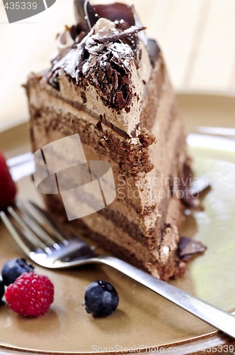 Image of Slice of chocolate cake