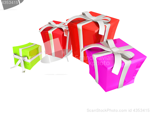 Image of Gift boxes. 3d illustration