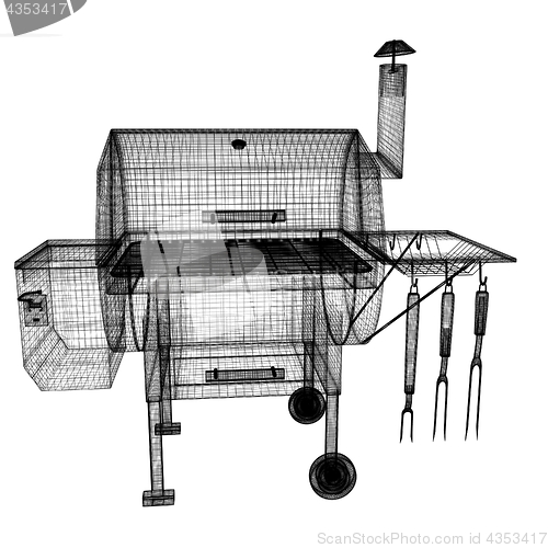 Image of BBQ grill. 3d illustration