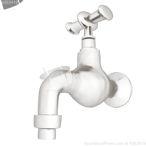 Image of Metal water tap. 3d illustration