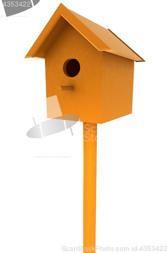 Image of Wooden Nesting box. 3d Illustration