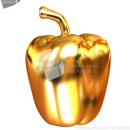 Image of Gold bulgarian pepper. 3d illustration