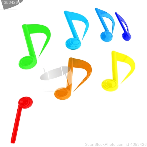 Image of music notes  background. 3D illustration