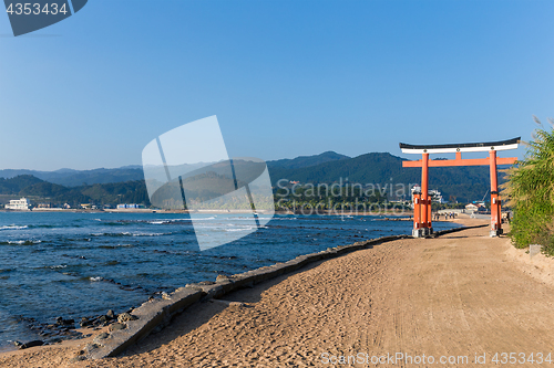 Image of Aoshima Shrine with blue sky