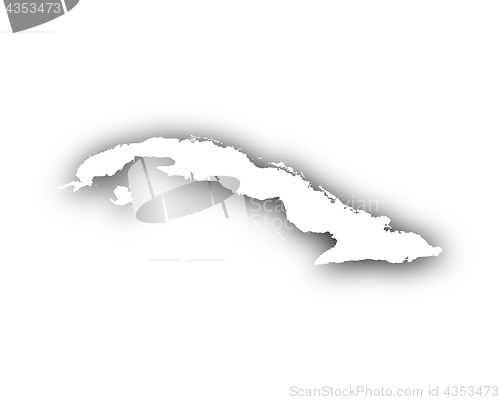 Image of Map of Cuba with shadow