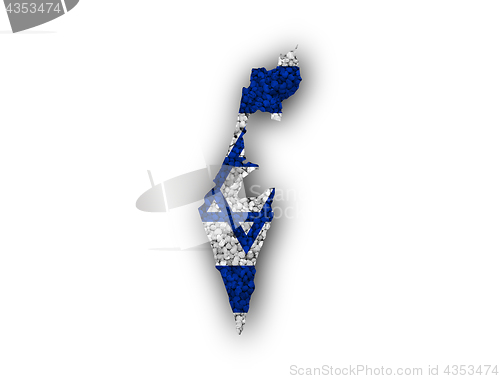 Image of Map and flag of Israel on poppy seeds
