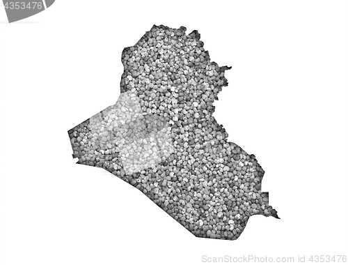 Image of Map of Iraq on poppy seeds