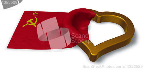 Image of flag of the soviet union and heart symbol - 3d rendering