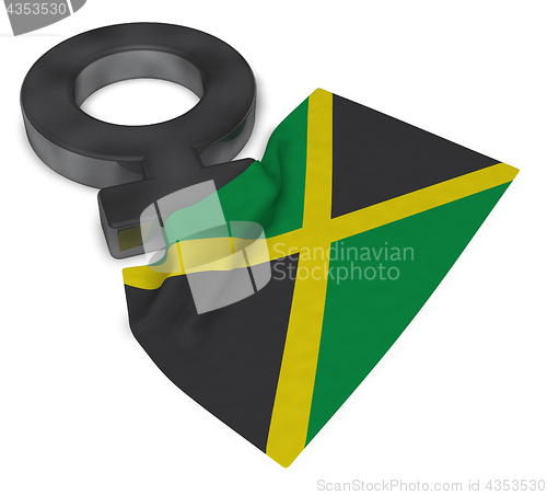 Image of venus symbol and flag of jamaica - 3d rendering