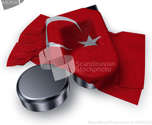 Image of music note symbol symbol and flag of turkey - 3d rendering