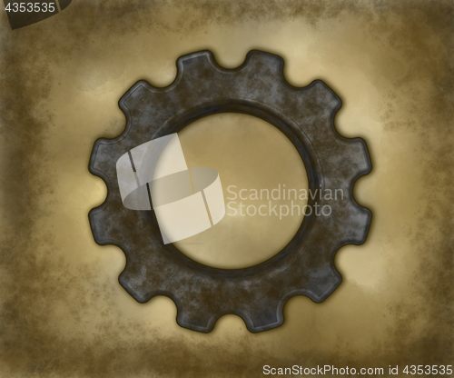 Image of gear wheel on grunge background - 3d rendering