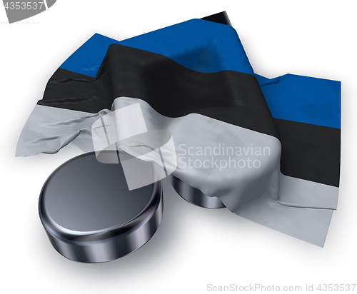 Image of music note symbol and estonian flag - 3d rendering