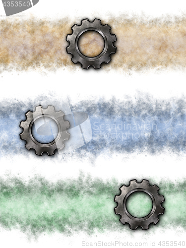 Image of gear wheel banner background - 3d rendering