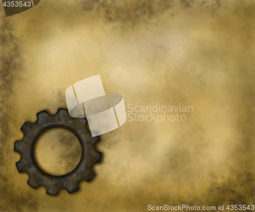 Image of gear wheel banner background - 3d rendering