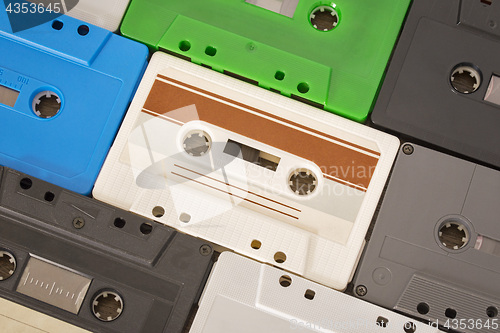 Image of Retro audio tapes on the table