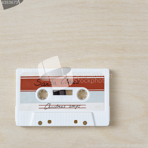 Image of Vintage audio cassette tape with christmas songs