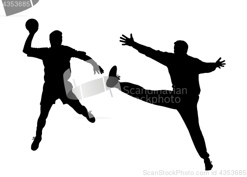 Image of Handball player and goalkeeper