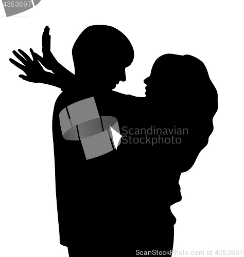 Image of Couple hugging and talking