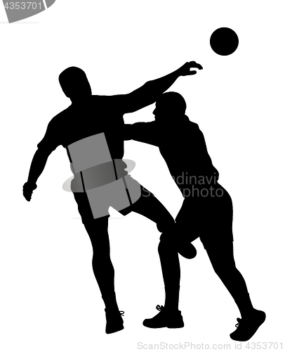 Image of Handball player blocking opponent player