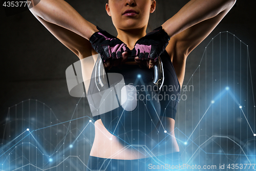 Image of woman with kettlebell in gym