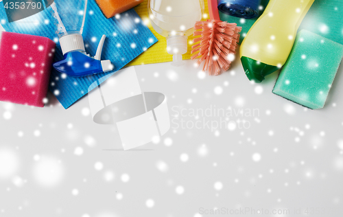 Image of cleaning stuff on white background