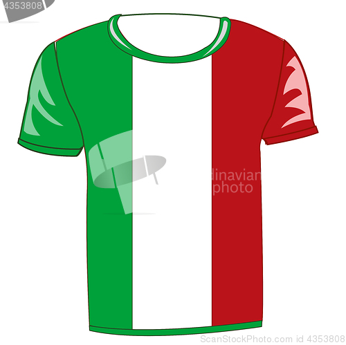 Image of T-shirt with flag italy