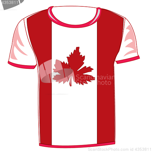 Image of T-shirt with flag canada
