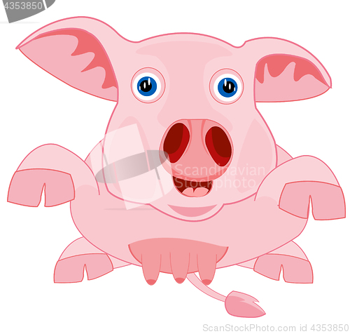 Image of Drawing piglet on white background