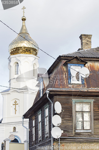 Image of Russian orthodox church in winter