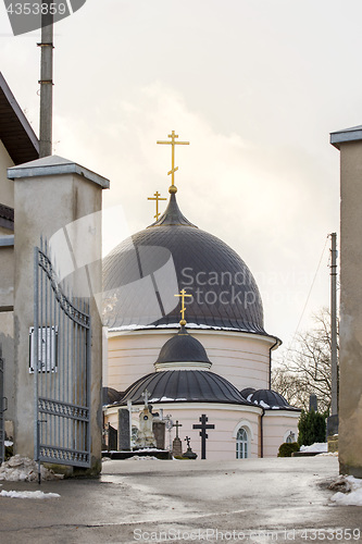 Image of Russian orthodox church in winter